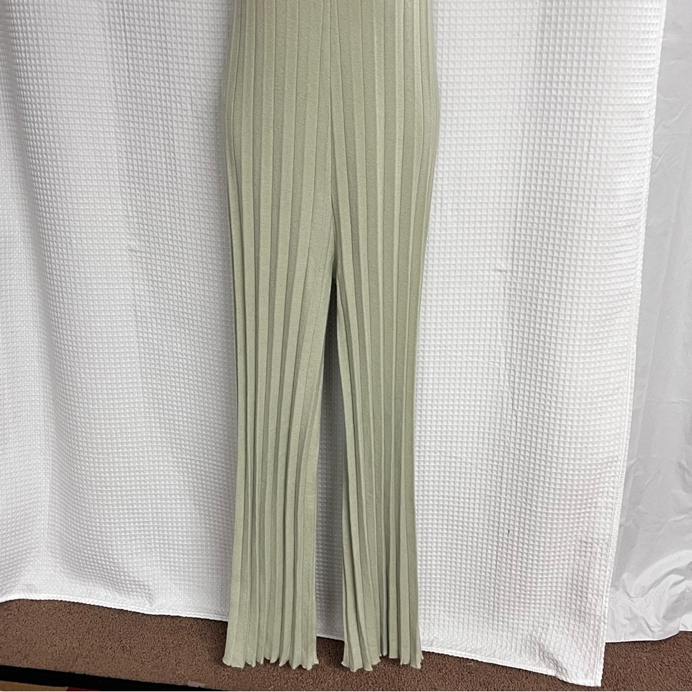 Zara ladies Green Ribbed Jumpsuit size small (NWT) - Picture 3 of 7